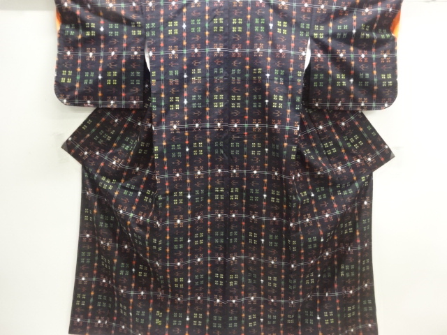 JAPANESE KIMONO / TSUMUGI / UNUSED / WOVEN GRID